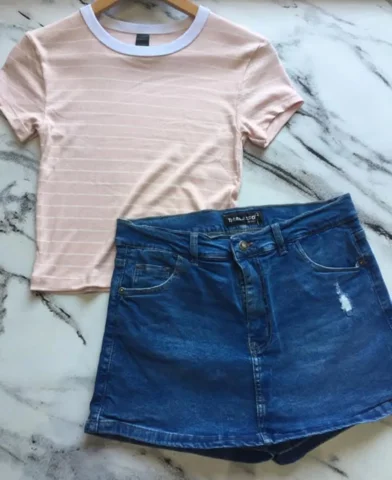 • Remera Morley 
• Short Pollera elastizada