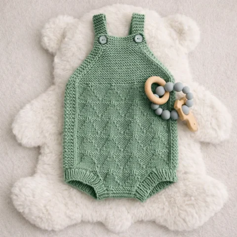 🤍 Pretty Villads Romper pattern is available in my Ravelry and Etsy shops and �