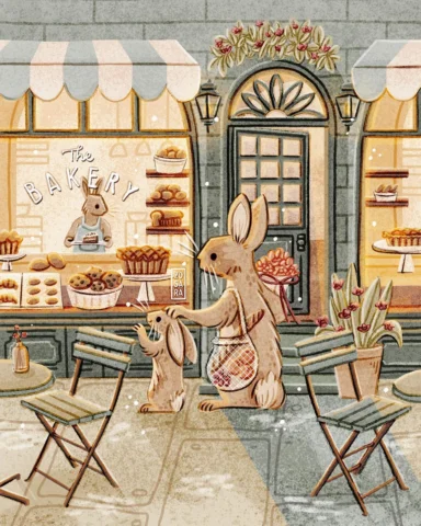 “Look, my favourite! Freshly frosted carrot cake” 🥕🐰🥧

#illustration #procrea