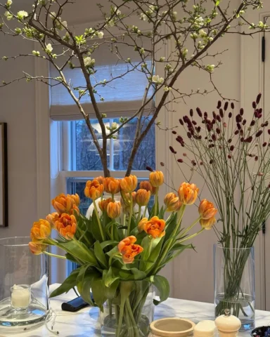 Just a little bit of Spring in my kitchen on a dark and rainy day. 🌷🌷 #tulips 
