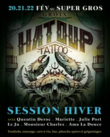 Sur place : Cave à vin, bar, planche apéro et grignotages + Tombola et merch #ha
