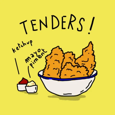 Ce soir Tenders de poulet … et tapas encornet ! 🥳