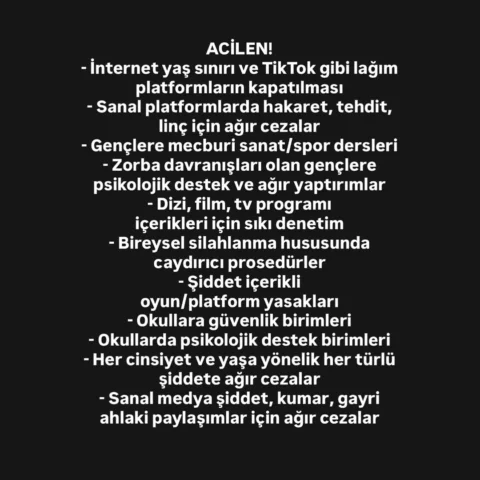 Ve tabii ki ebeveyn eğitimleri, ebeveyn bilinçlenmesi, evlerde ilişki ve iletişi