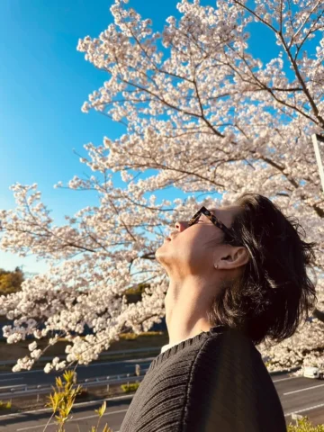 Just me and cherry blossoms.
