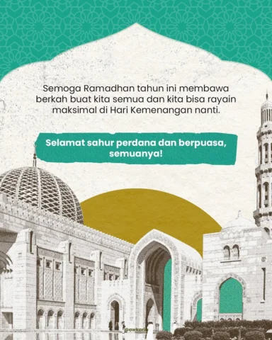 Selamat sahur dan berpuasa hari pertama, temen-temen muslim. Semoga puasa hari i