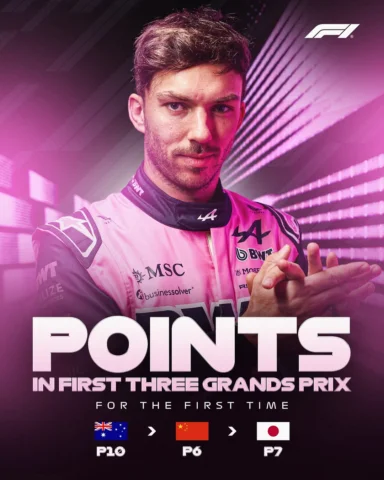 It’s a fine start to the year for the Frenchman 🇫🇷👌

#F1 #Formula1 @pierregas