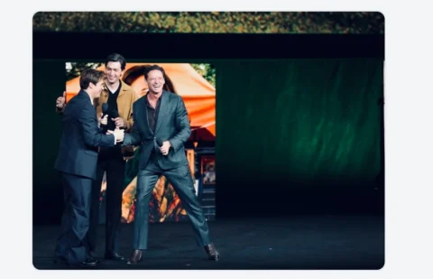 Got to hang with the cool kids @cinemacon. @thesheepdetectives @nicholasbraun @n
