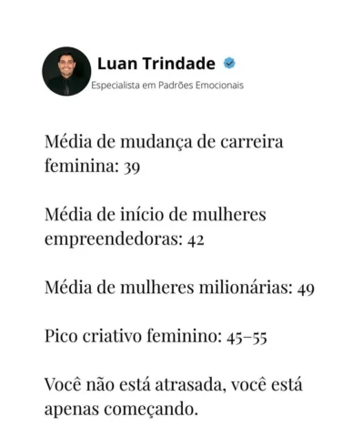 Mulheres: Parem com essa mania de achar que vocês estão atrasadas pra alguma coi