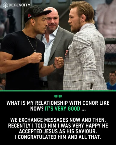 Jose Aldo say he and Conor McGregor occasionally swap messages

(via Jackpot Cit
