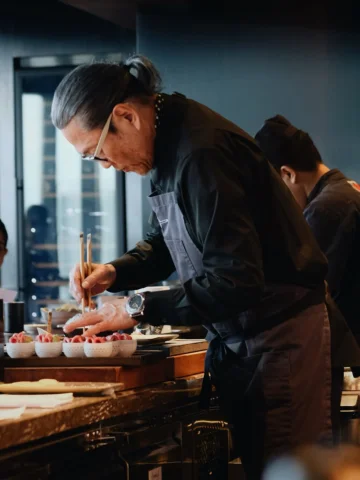 Savor the art of culinary mastery as our Iron Chef @chef_morimoto skillfully pre