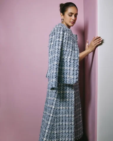 Never met a twinset I didn’t love.

Tureen tweed dress and jacket by The Fold (@
