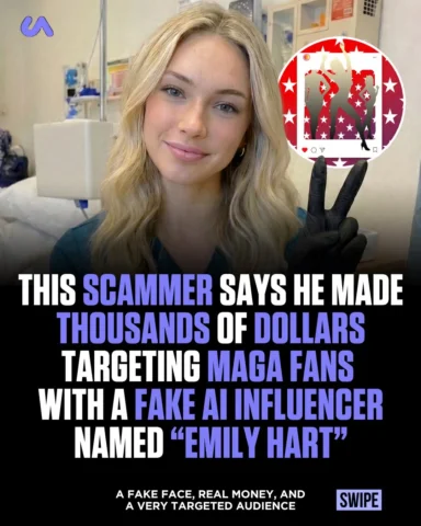 A 22 year old built a fake influencer called Emily Hart using AI tools and targe