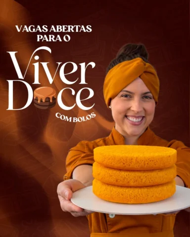 O Viver Doce com Bolos nasceu pra quem quer aprender bolo do jeito certo. Sem pr
