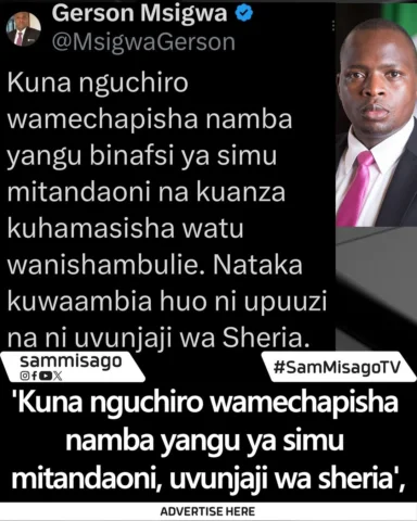 Mhe Gerson Msigwa, ..✍🏾..kuhusu kuvujishwa kwa namba yake ya simu,
#SamMisagoTV
