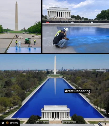 I spoke too soon.  The Lincoln memorial pool has been defiled by the Vandal-in-C