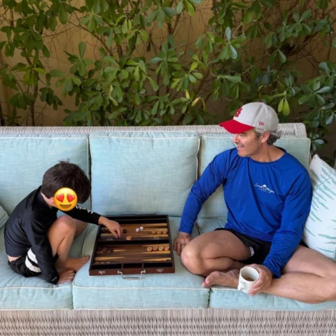 Taught him backgammon and he’d beaten me by sunrise.  I am a proud daddy! (Also 