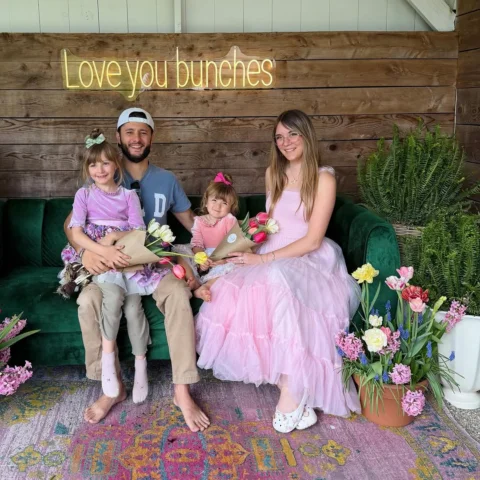 We picked 🌷 today at @bloomsoflostacres ! So happy Spring is finally here! 🥹❤️