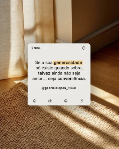 Entrega de verdade não acontece quando sobra…
acontece quando custa.

Se você só