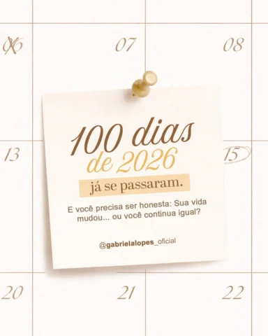 100 dias de 2026 já passaram.

E ninguém gosta dessa parte… mas ela é necessária