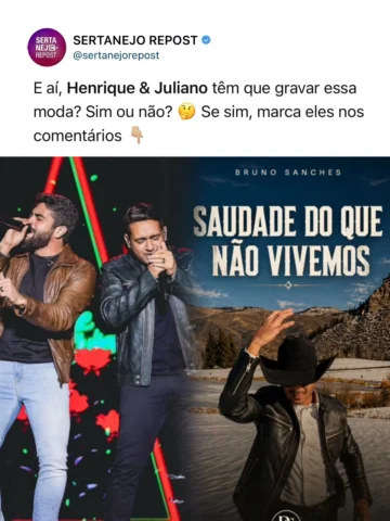 Comenta aí e marca @henriqueejuliano @marianafagundesoficial tb ia ficar show 👇