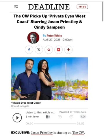 THIS IS NOT A DRILL! The CW has picked up Private Eyes West Coast, coming to 🇺�