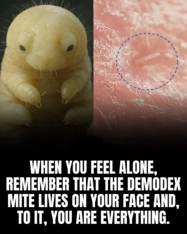 Tiny creatures called Demodex mites live on almost every adult human face. They 