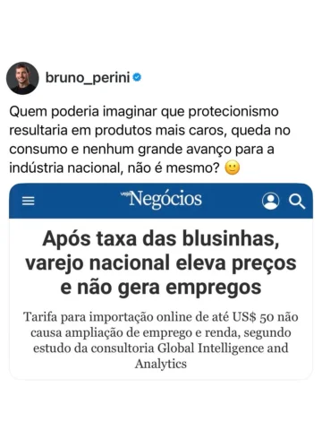 É curioso como toda “proteção” estatal termina com o cidadão pagando a conta.
