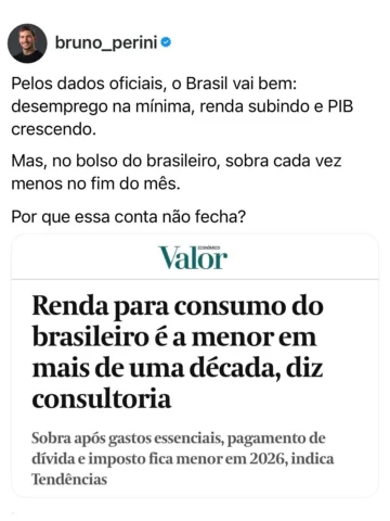 Os dados oficiais dizem uma coisa. O fim do mês diz outra.

A renda disponível