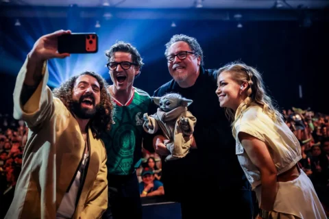 Their next mission awaits.
 
Pedro Pascal, Jon Favreau, and Grogu have landed in