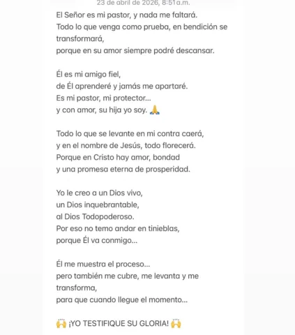 Acabo de despertar… y lo primero que hice fue escribirle en mis notas a mi Dios 