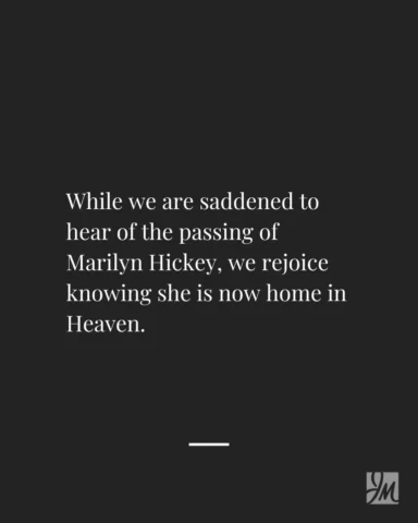 While we are saddened to hear of the passing of Marilyn Hickey, we rejoice knowi