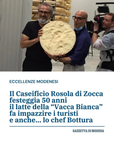 👉 Nel ’66 l’apertura, poi l’intuizione nel 2005: il Parmigiano di Vacca Bianca.