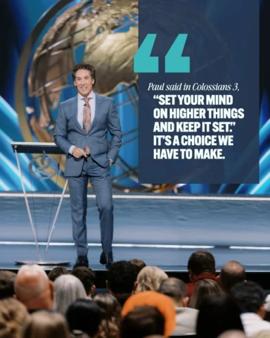 Paul said in Colossians 3, “Set your mind on higher things and keep it set.” It’