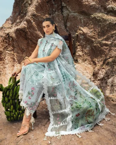 When luxury meets effortless grace... this Mahiymaan Luxury Lawn by @alzohaibtex