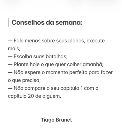 Conselhos simples que podem mudar a semana inteira se você colocar em prática.

