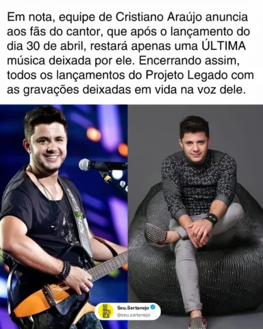 A equipe do cantor Cristiano Araújo emocionou os fãs ao divulgar uma carta abert