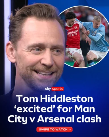 Safe to say, Tom Hiddleston cannot wait for Manchester City vs Arsenal in an epi