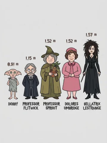 Heights of Harry Potter heroes. 🧐 It is drawn to scale so that they fit in the 