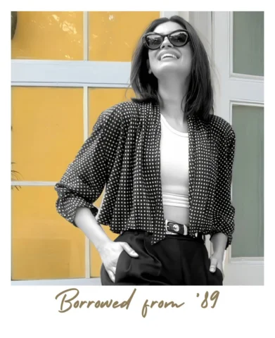 My mum wore this polka-dotted bolero in 1989. I’m wearing it in 2026. Goes to sh