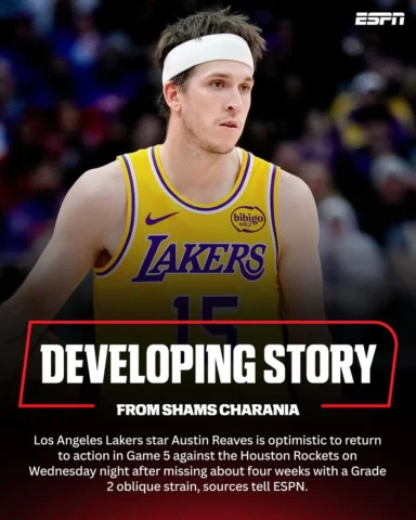 Los Angeles Lakers star Austin Reaves will be a game-time decision for the third
