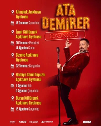 Bu yaz da açıkhavalarda #AtaDemirerGazinosu’nda buluşalım. 🤩

Biletler 👉 @bile