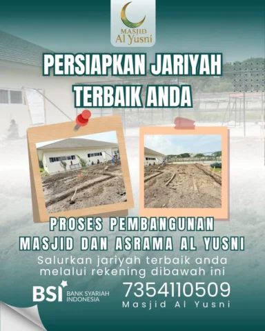 ✨ Persiapkan Jariyah Terbaik Anda ✨

Bismillahirrahmanirrahim 🤍 
Pembangunan Ma