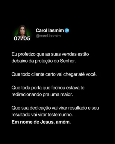 E que comece a melhor semana de vendas do mês! Amém? ❤️