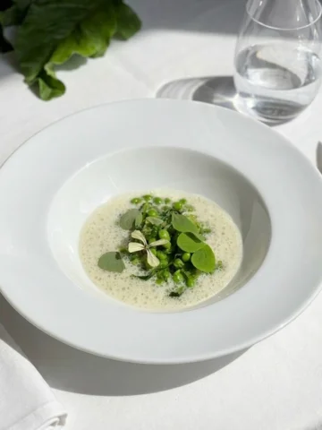 Dans les assiettes printanières de l’Arpège : 

Petits pois à l’oxalis
Émulsion 