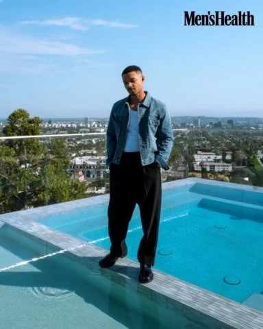 🚨I’m not wearing black for once 😳 Men’s health stopped by my home in LA to tal
