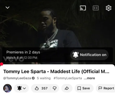 “Maddest Life” video a drop Mar 6, 2026 @ 12:00 noon. Brace yuhself, madness a b