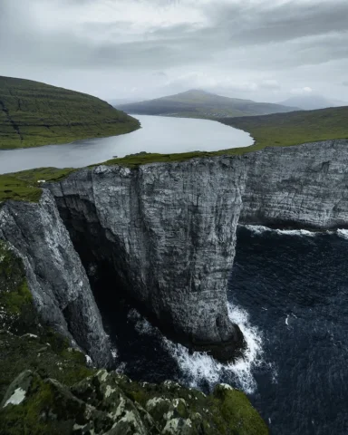 The lake above the ocean 😲 and the massive cliffs of the Faroe Islands 🤯

Have