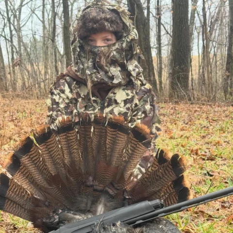 My daughter Rosemary with this year’s gobbler. Take your kids out hunting or fis