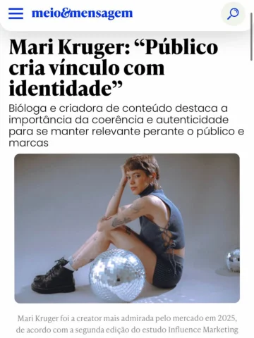 Matéria sobre meu processo criativo e o prêmio de influencer mais admirada pelo 