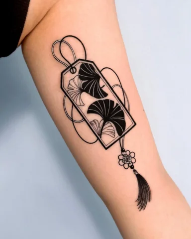 “Cover-up”

For the lettering cover-up, I added ginkgo leaves, a talisman frame,